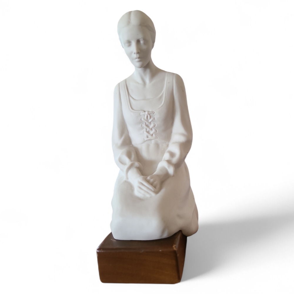 Woman in Prayer White Porcelain Figurine Hansen Classics Statue LDS Smith